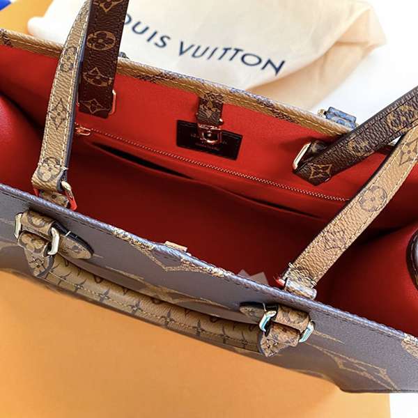 21ss在庫有!ルイヴィトン オンザゴー MM リバース トートバッグ 偽物 M45321